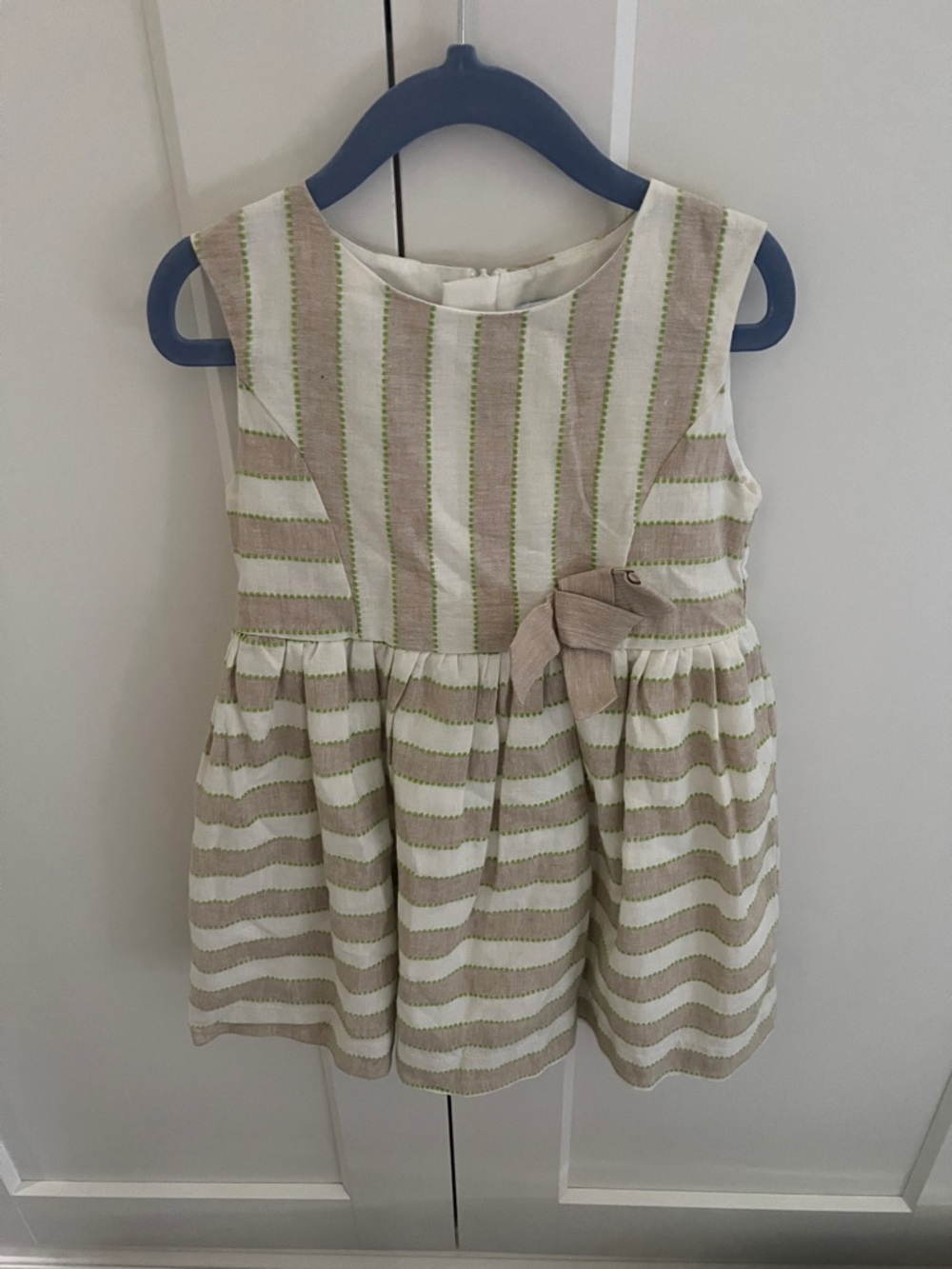 Mayoral Cotton linen blend striped dress